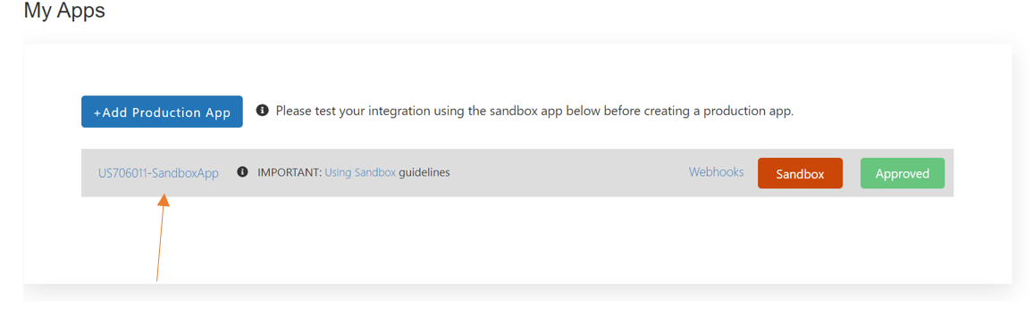 my apps sandbox environment image
